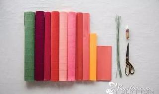 皱纹纸花的折法